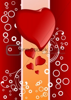 Creative Valentine greeting card with hearts and circles, vector