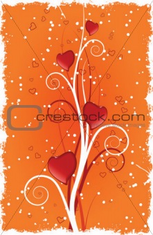 Heart with swirls. Vector illustration