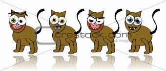 Vector Collection of Silly Cat Illustrations