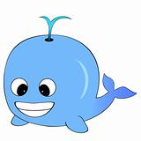 Cute Blue Cartoon Whale
