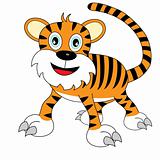 Cute Happy Looking Cartoon Tiger