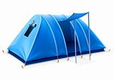 blue tourist tent for travel and camping
