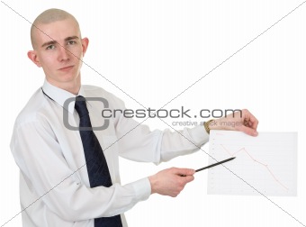 Guy with the financial graph in hands