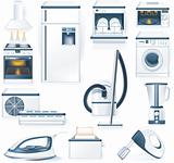 Vector detailed household appliances icons
