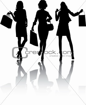 Beautiful shopping girls