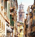 Tower Lamberti in city Verona
