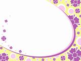 Oval Retro floral background