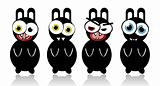 Crazy vector rabbits with different emotions