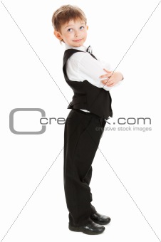Boy with hands folded