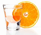 Alcoholic drink and orange