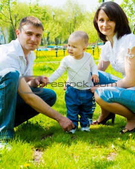 Family in park