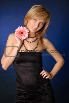 beautiful girl with a flower.