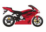 Red sport motorcycle vector