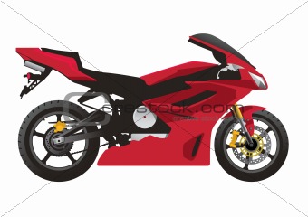 Red sport motorcycle vector