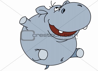 Happy Hippo Cartoon