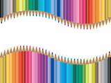 Bright colored pencil wave background