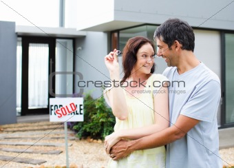 Couple celebrating their new house