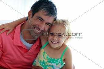 Father playing with his daughter