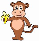Cute monkey with banana