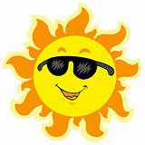 Cute summer Sun with sunglasses