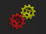 Vector illustration of colored gears
