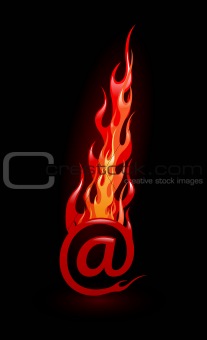 Vector illustration of hot e-mail 