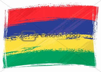 Grunge Mauritius flag