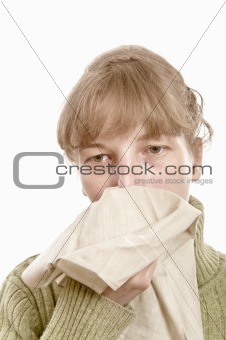 Young woman with handkerchief