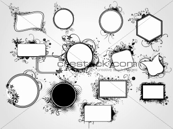  set of distinct shape floral frames