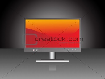 front view of the wide screen monitor with nice wallpaper