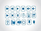 online icons, blue