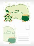 st. patric postcard with cartoon, earthenware