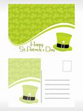 green shamrock background mailing card