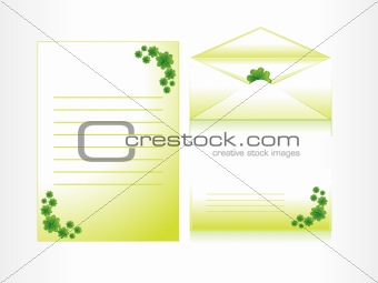 abstract letterhead, postcard, with flower