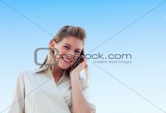 Business woman on mobile phone
