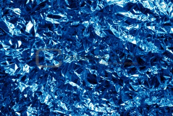Crumpled blue metal