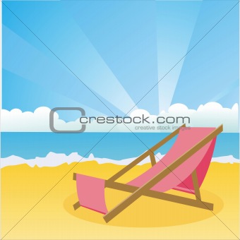 beach landscape with chair
