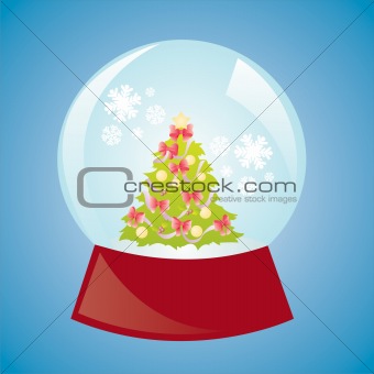 christmas tree in glass ball
