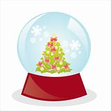 christmas tree in glass ball