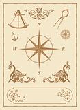 set of old nautical symbols