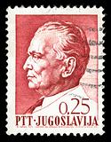 vintage stamp depicting the Yugoslav Dictator Josip Tito
