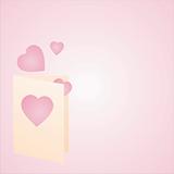 romantic letter on pink background