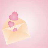romantic letter on pink background