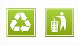 set of 2 recycle symbols