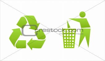 set of 2 recycle symbols