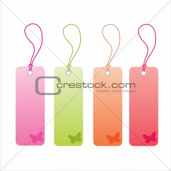 set of 4 butterfly tags