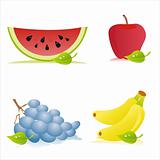 set of 4 fruits