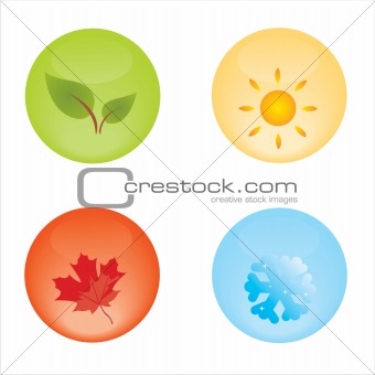 set of 4 seasonal icons