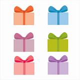 set of 6 colorful gift boxes