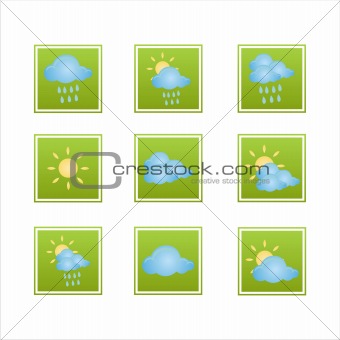 set of 9 weather icons